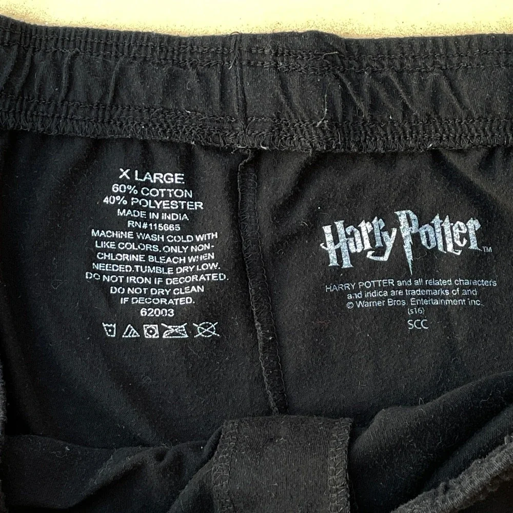 Harry Potter Pajama Pants Mens XL Black Sleepwear Gryffindor House Lounge Bottom